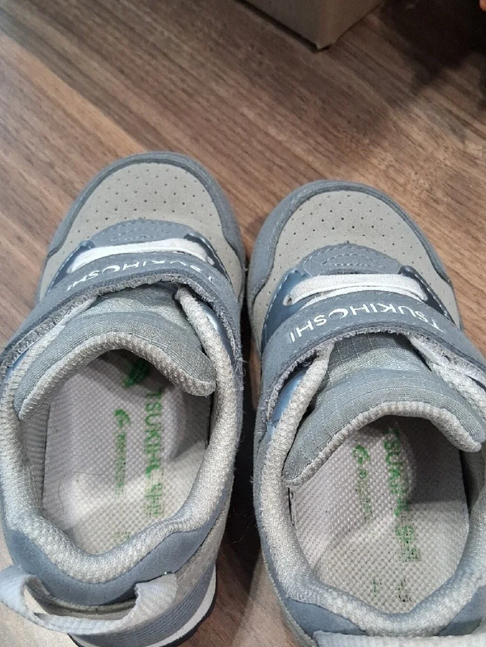 Tsukihoshi Kids Gray and Light Gray Velcro Sneakers